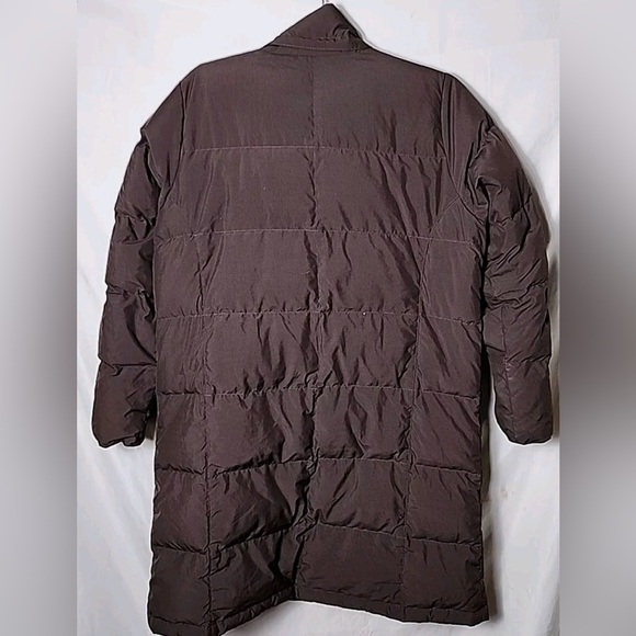 LL Bean Women M Long Goose Down Parka Brown Winter Cold Weather Jacket NO Hood - Picture 2 of 13